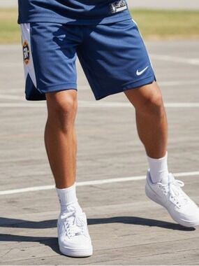 Nike - NBA Authentics - Grand Rapids Navy and Grey Basketball Shorts - Size M